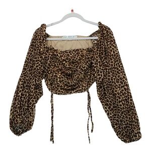 HYFVE Lepoard Smocked Blouse